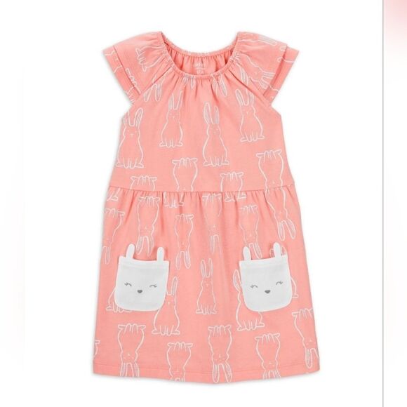 Nwt Family Look 100% cotton Carter's Toddler Girl Easter Bunny Dresses Bundle - Picture 6 of 8